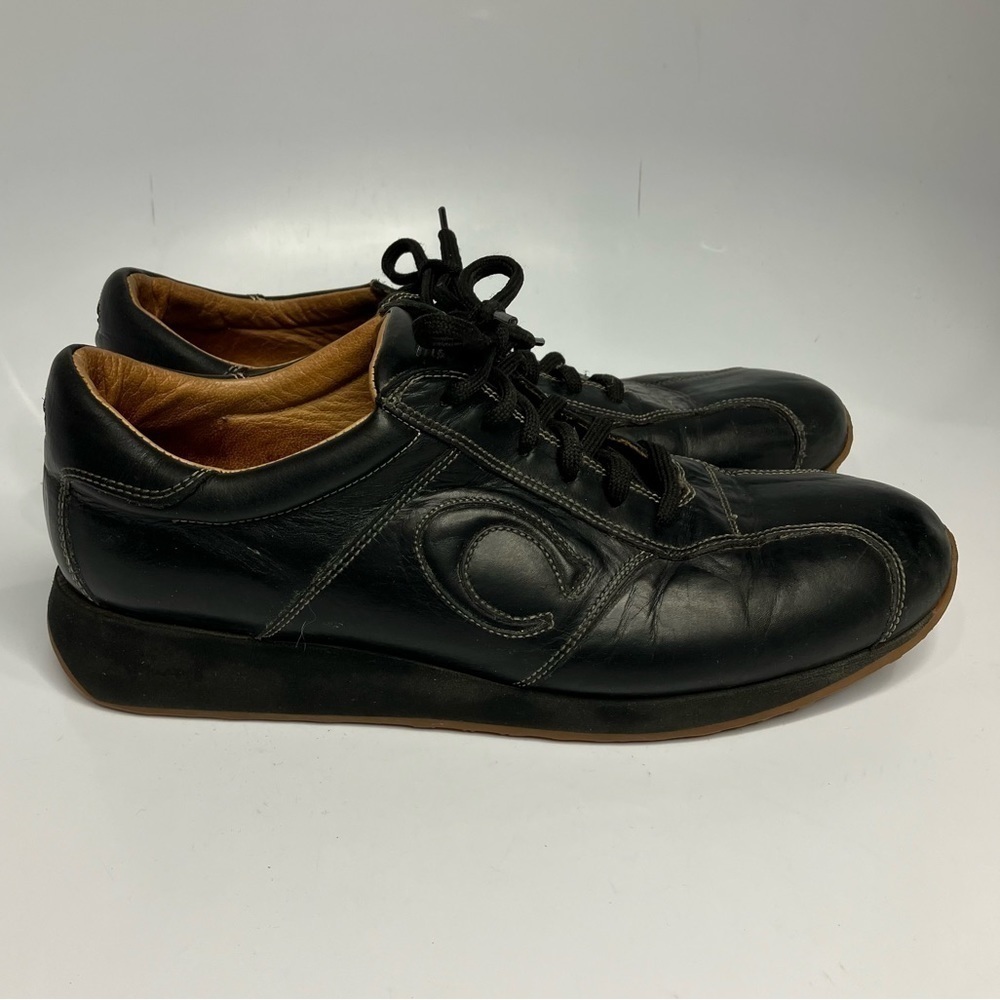Coach leatherware sneakers black leather size 9.5‎